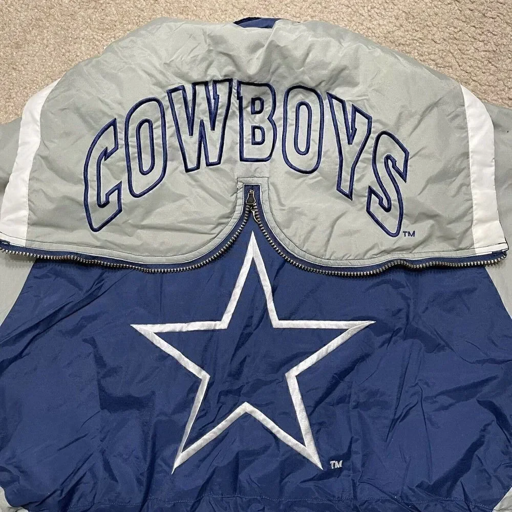 Dallas Cowboys Lee Sports Puffer Coat Jacket W/Hood Men's Size Medium Team NFL